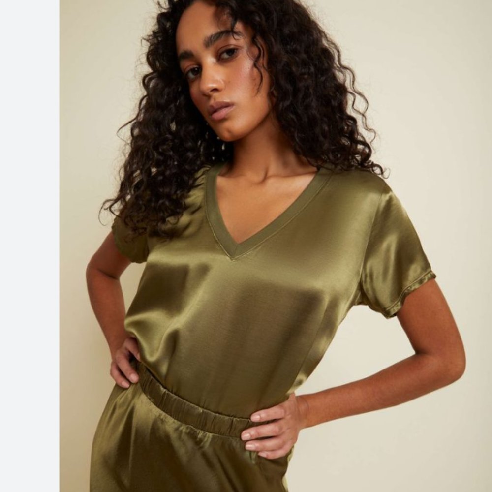 Nation LTD June Satin Vneck Tshirt